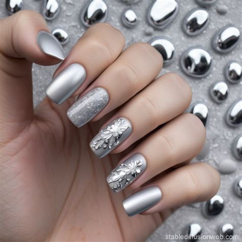 Silver Nail Design | Stable Diffusion Online