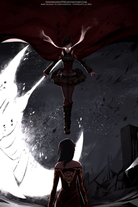 ruby rose and cinder fall (rwby) drawn by dishwasher1910 | Danbooru