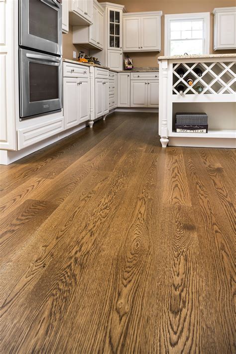 Wide Plank White Oak Flooring with Medium Brown Stain