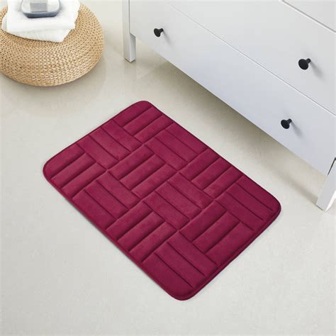 1 Piece Rectangular Color Variant Memory Foam Bathroom Rug Set Non-Slip ...