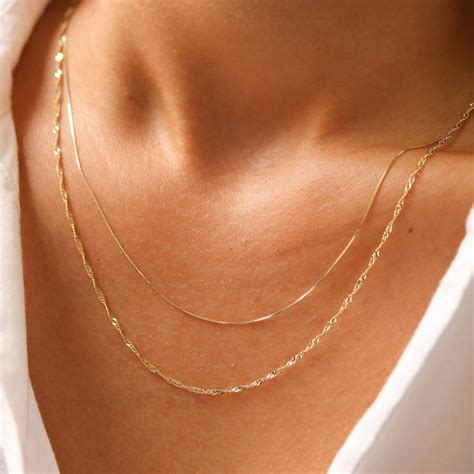 14K Gold Chain, 14K Gold Necklace, Solid Gold Necklace, Solid Gold ...