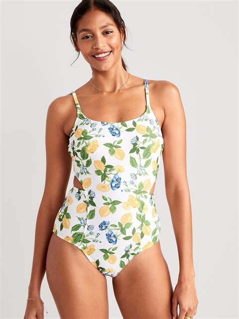 Old Navy Cutout One-Piece Swimsuit for Women multi - 553983042