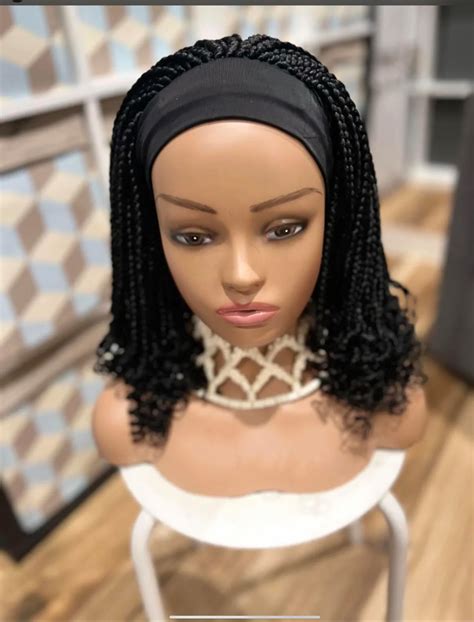 Amazon.com : RealWigs 12" Grey Headband Braided Wig With Curly Tips For ...
