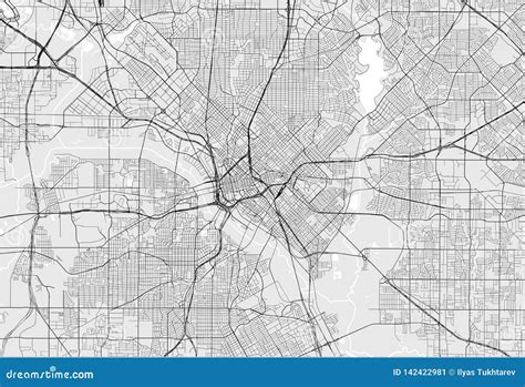Map of the City of Dallas, Texas, USA Stock Vector - Illustration of ...