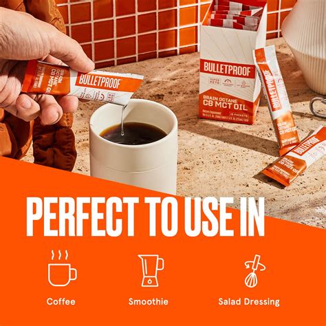 Bulletproof Brain Octane C8 MCT Oil em Pacotes de 15, Suplemento Keto ...