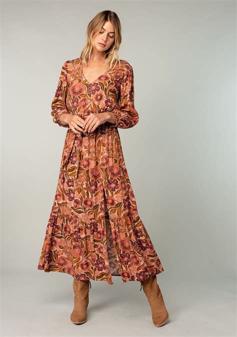 Elysse Maxi Dress | Long sleeve dresses fall, Maxi dress, Western ...