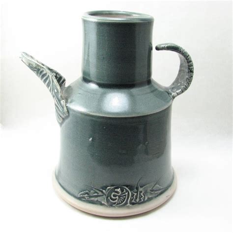 John and Judy Gibson courtyard Pottery Water Jug Sculpture Vase, British, Impressed Mark, C1980s ...