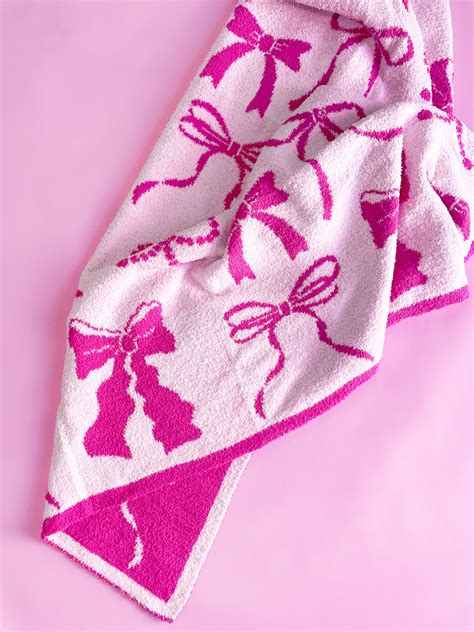 Cozy Pink Bow Luxury Throw Blanket – Cheeky Plum