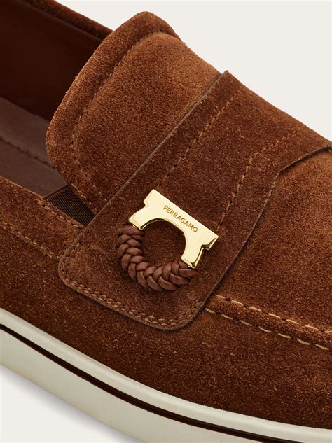 Boat shoe loafer with Gancini ornament - Men | Ferragamo