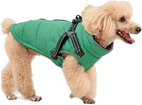 Misazy Dog Coat with Harness Attached, Small Dog Coat, Dog Coat Harness ...