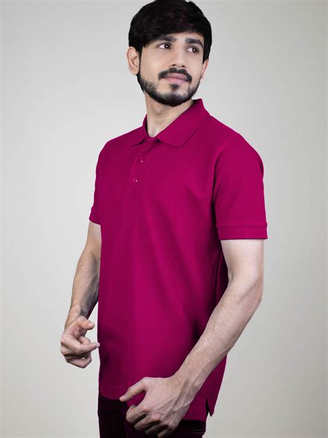 Shadow Maroon Solid Pique Polo T-Shirt | 280 GSM - Doods