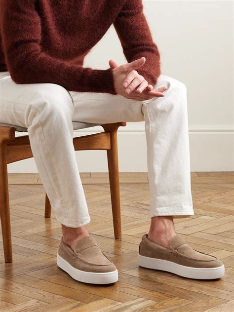 CHRISTIAN LOUBOUTIN Paqueboat Suede Penny Loafers for Men | Loafers men ...
