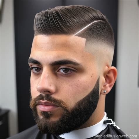 Taper Fade Haircut on Diamond Shaped Face | Stable Diffusion Online