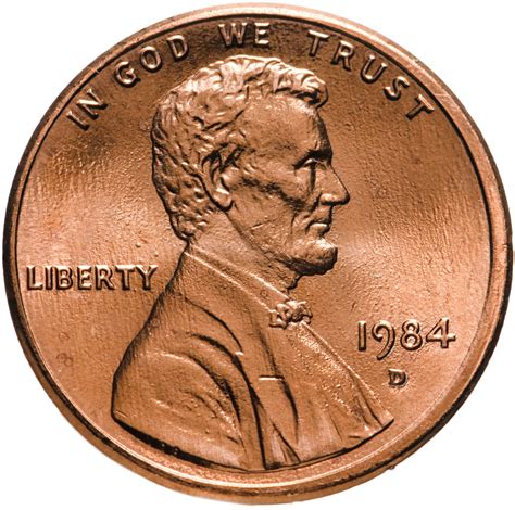 США 1 цент (cent) 1984 D "Lincoln Memorial Cent" (наборная) стоимостью ...