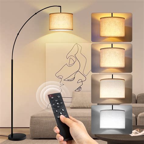 OUTON 81" Arc Floor Lamp with Remote for Living Room, LED Dimmable ...