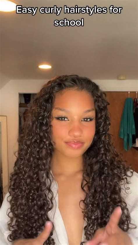 School hairstyles | Mixed curly hair, Curly hair styles easy, Curly ...