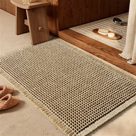 Bath Mat, Upgraded Waffle Bath Mat, Bathroom Rug, Super Absorbent Non ...