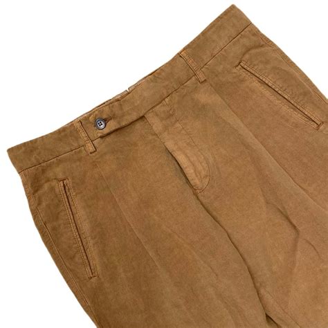 Fresh Lyocell Linen One Pleat Chino Pants - Cumin | Garmentory