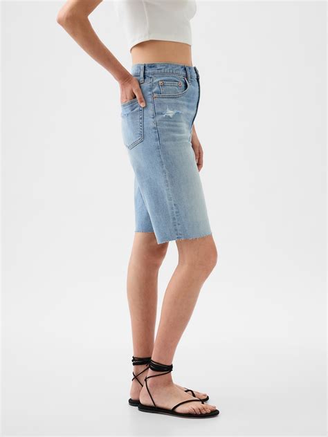 9" High Rise Denim Bermuda Shorts | Gap