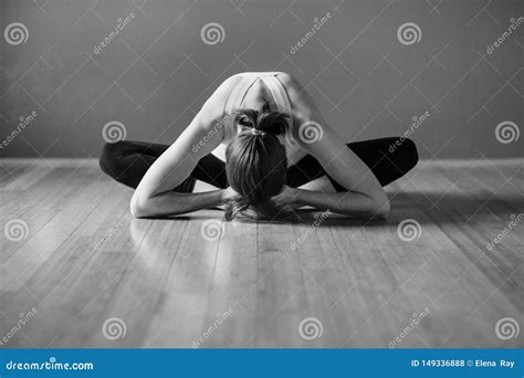 Black and White Photography Yoga Woman Folded Butterfly Stock Photo ...