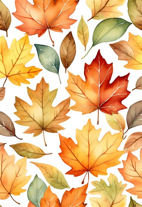 Colorful Watercolor Autumn Leaves Pattern - Free Download - AI Scribbles