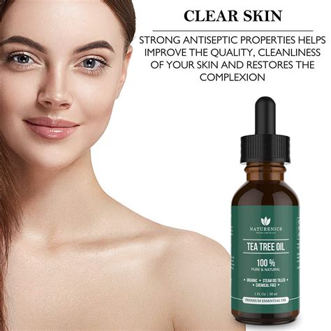 Naturenics Tea Tree Essential Oil - 100% USDA Organic Melaleuca Alternifolia - Therapeutic Grade ...