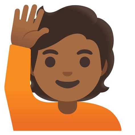 🙋🏾 Person Raising Hand: Medium-Dark Skin Tone Emoji