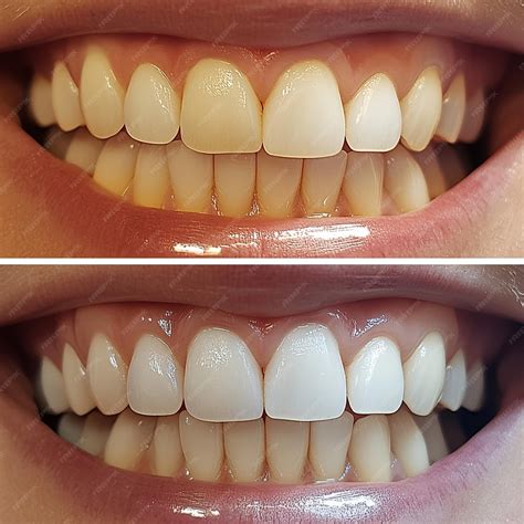 Resultado antes e depois do clareamento dental