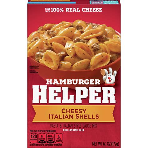 Hamburger Helper Cheesy Italian Shells Hamburger Helper 6.1 Oz ...
