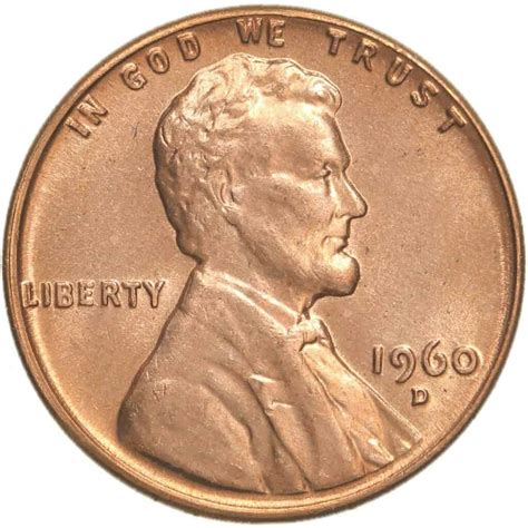 1960 Penny Value: are “D”, No mint mark worth money?