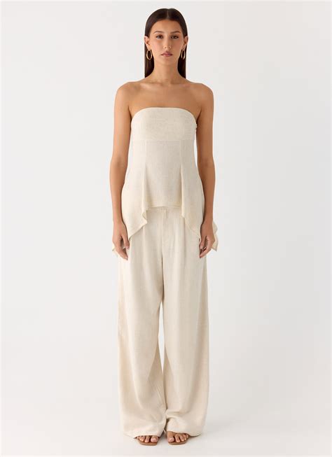 Delong Low Rise Linen Pants - Oatmeal – Peppermayo