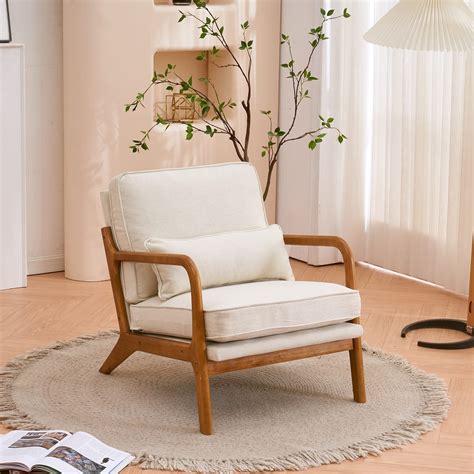 Karl home Accent Chair Mid-Century Modern Chair with Pillow Upholstered ...