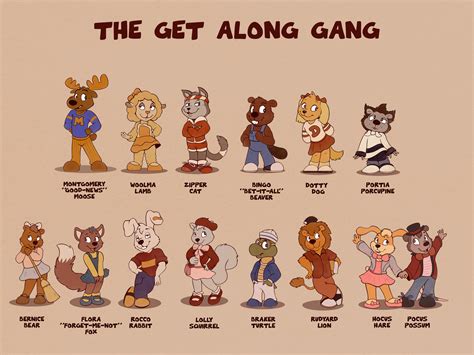 The Get Along Gang line up by Chimaerarabbit on DeviantArt