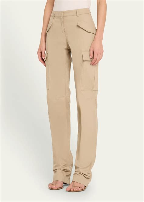 Michael Kors Collection Crushed Cotton Gabardine Slim Cargo Trousers ...
