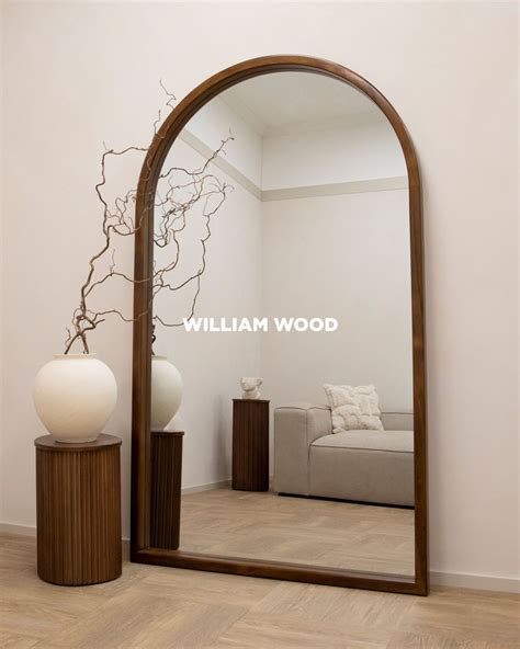 Tamara - Full Length Extra Large Arched Walnut Mirror 190cm x 110cm ...