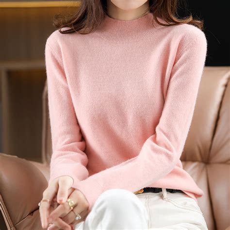 WNEGSTG Women's Mock Turtleneck Sweater, Solid Color, Loose Fit ...