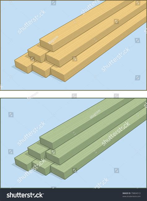 Stack 2x4 Pressure Treated 2x4 Lumber Stock Vector (Royalty Free ...
