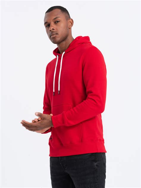 Men's hooded sweatshirt - red B979 | Ombre.com - Men's clothing online