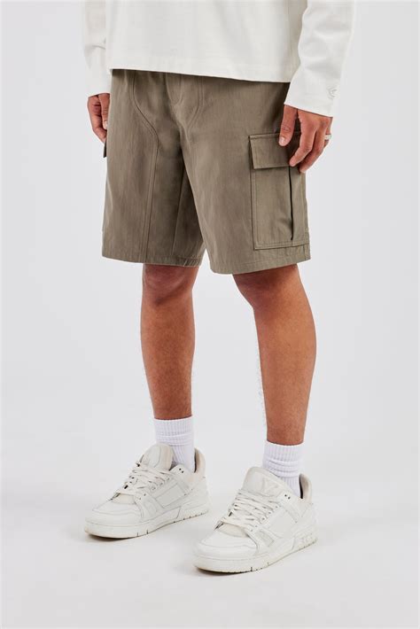 Relaxed Cargo Nylon Short - Khaki | Mens Shorts | Shop Cargo Shorts at ...