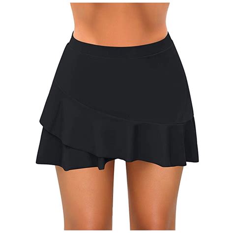NIEWTR Women High Waisted Swim Skirt Long Skirted Swimsuit Bottom ...