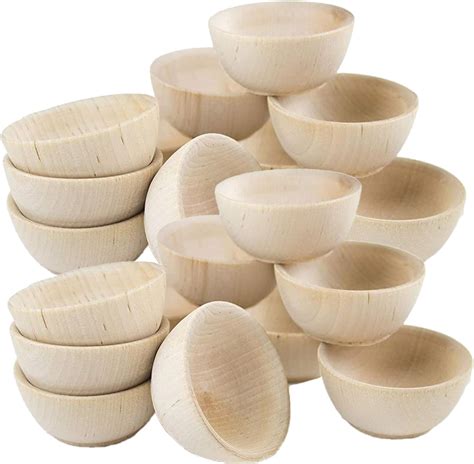 Amazon.com: SHANDERBAR 20pcs Small Wooden Bowls, Kitchen Condiment ...