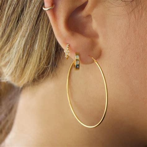 14k Gold Vermeil Large Hoop Earrings – Carrie Elizabeth