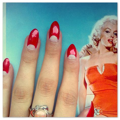Half Moon Nails Red