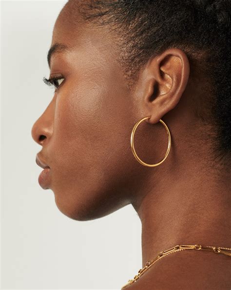 Classic Oversized Hoop Earrings | 18ct Gold Plated Vermeil Earrings ...