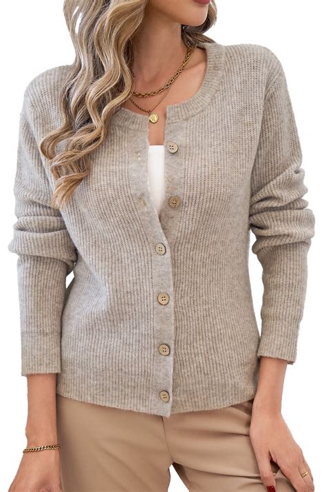 SOMER Women's Cardigan Sweaters Long Sleeve Sweaters for Women Button ...