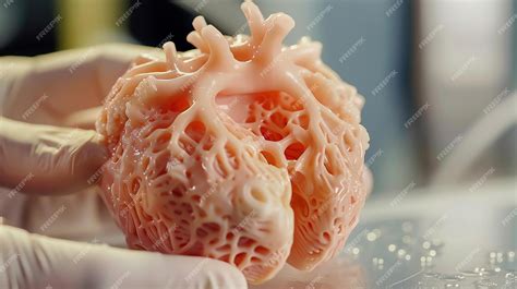 Closeup of a 3D printed human heart held in gloved hands | Premium AI ...