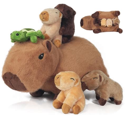 Amazon.com: Youthfuljive 5 Pcs Capybara Plush Pillow Toys, 14.2“ Mommy ...