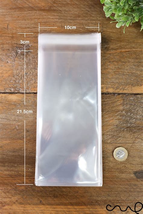 Self-adhesive Clear OPP Bags - 10×21.5cm Flat Cellophane Bags ...