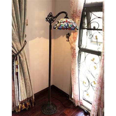 Gracewood Hollow Chopra Tiffany-style Antique Bronze Floor Lamp with ...