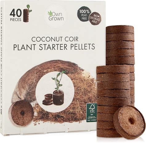Amazon.com : Coco Coir Seed Starter Pellets : 40 Coconut Coir Plugs for ...